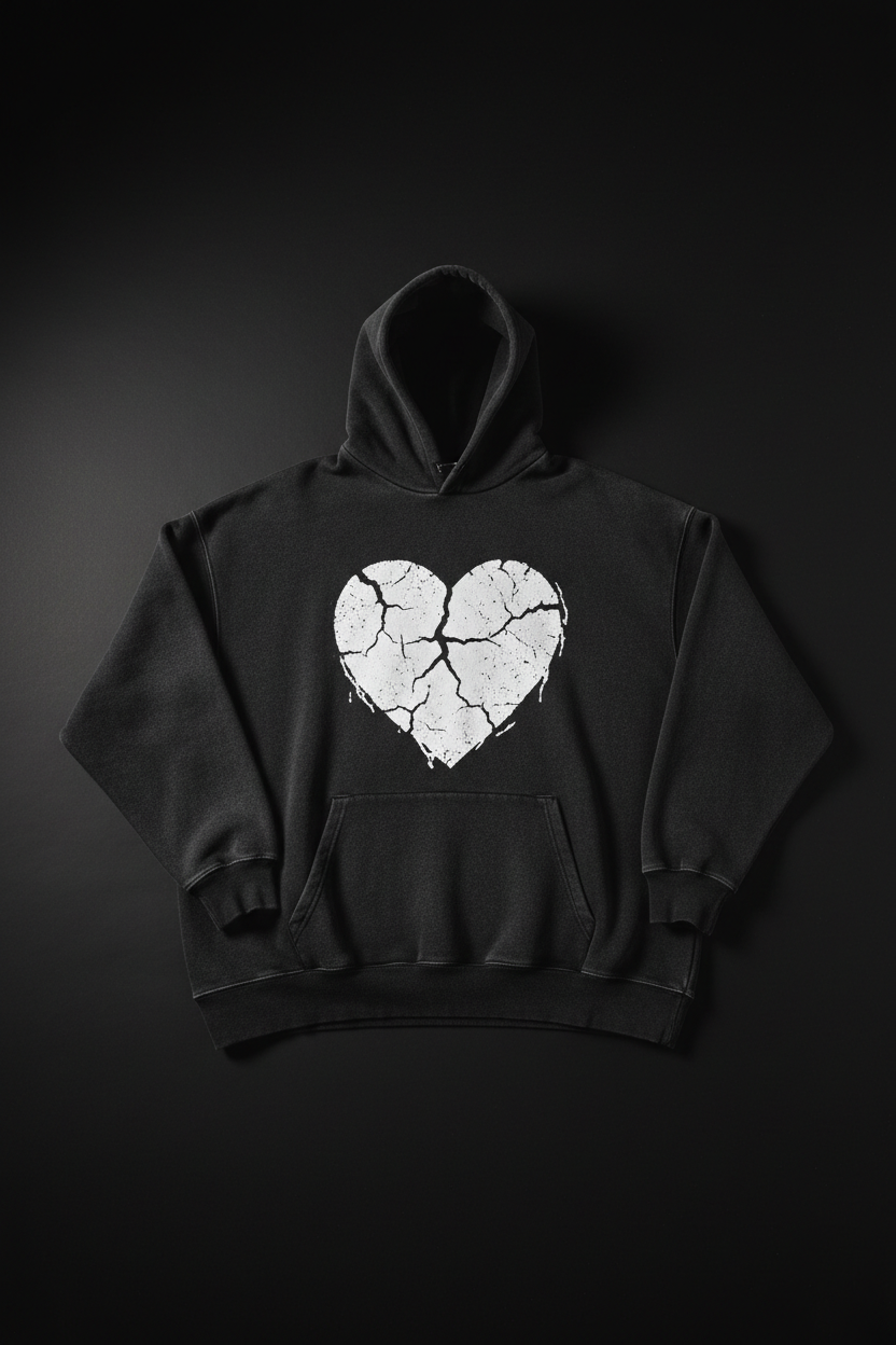 Static Heart Oversized Hoodie